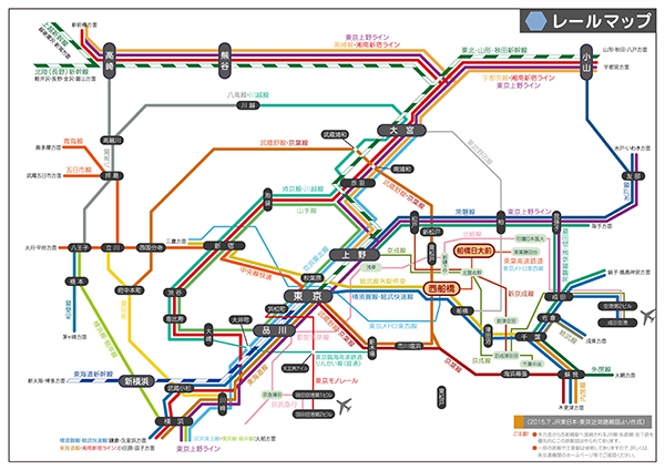 日本大学薬学部までの主要近郊路線図